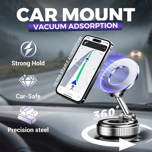 Foldable Magnetic Car Phone Holder – Strong Grip, 360° Rotation & Easy Installation for All Phones