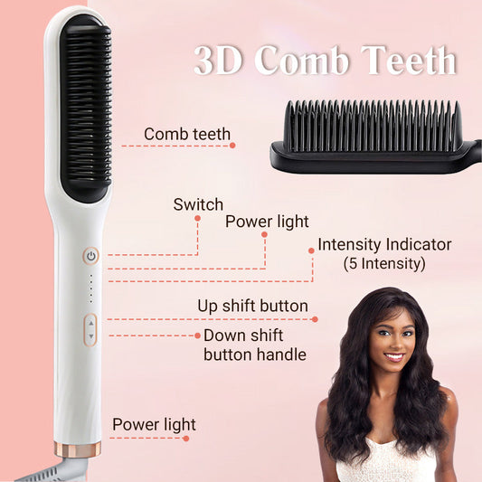 ✨Last Day Special Price £16.99!!💥Negative Ion Hair Straightener Styling Comb💇‍♀