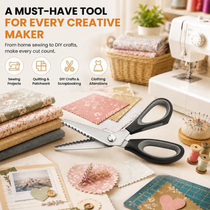 ✂️ Save 50%! 🧵 Serrated Sewing Scissors – Ultra‑sharp, zigzag cuts & comfort grip ✨