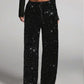 🎄Christmas Sale 60% OFF🔥Women's Sequin Sparkle Wide Leg Pants with Elastic Waistband