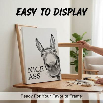 📢Limited-time 50% OFF🏡✨Funny Bathroom Wall Art - "Nice Ass" Donkey Print