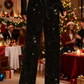 🎄Christmas Sale 60% OFF🔥Women's Sequin Sparkle Wide Leg Pants with Elastic Waistband