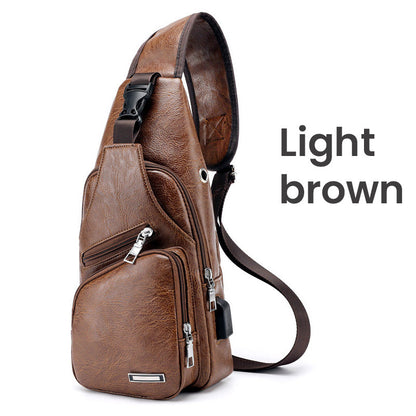 📢📢40% OFF !! ⏰Men's Multifunctional High Quality Leather Chest Bag