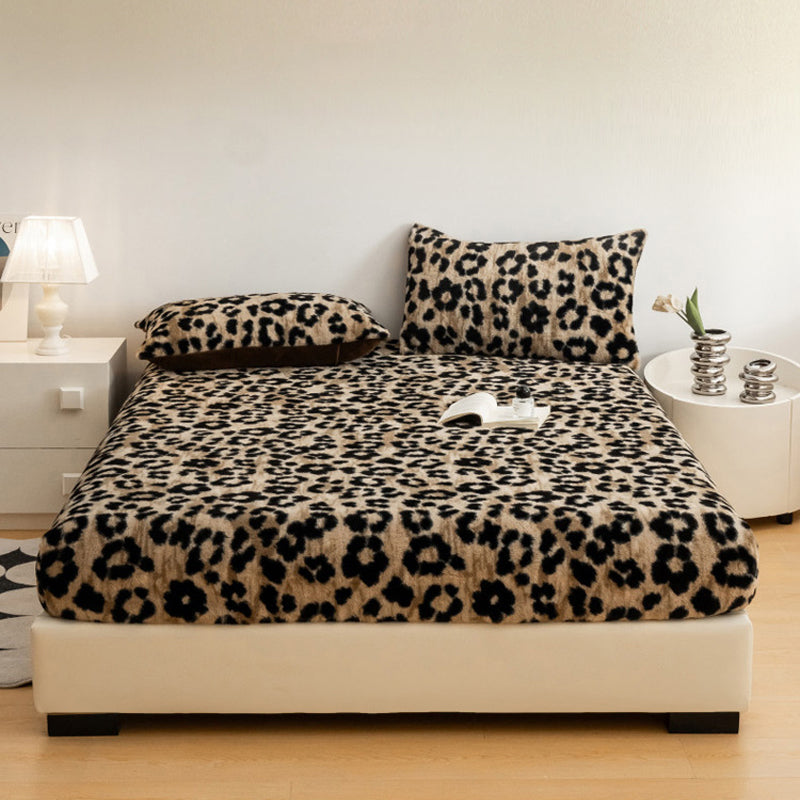 🎅Xmas Sales🎄Soft Leopard Print Fitted Sheet – linacky