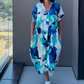 ✨Women's Printed V - Neck Casual Elegant Dress(🔥50% OFF)