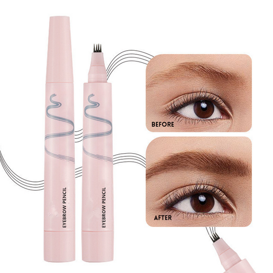 🔥Last Day-Buy 1 Get 1 Free!🎁🖤 Waterproof Eyebrow Pencil with 4-Prong Tip | Ultra-Fine Lines for Natural Hair-Like Effect 💗 | 24-Hour Smudge-Proof Wear 🌧️