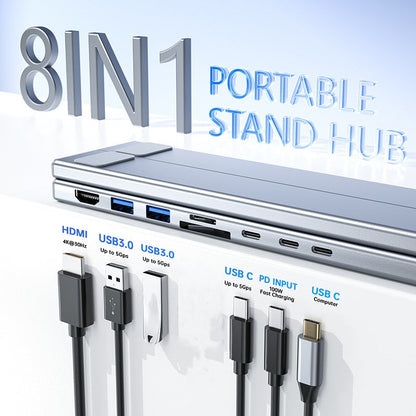 🖥️New Arrival Hot Sale - 60% OFF!⚡USB-C Docking Station Laptop Stand with 4K HDMI