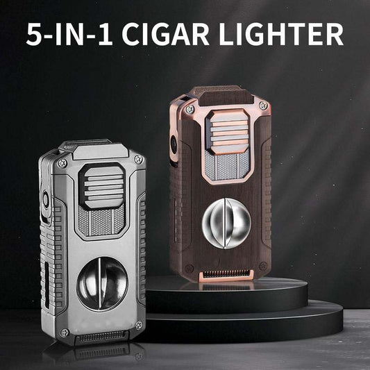 🖤Black Friday Offer: 60% OFF🔥5-in-1 Refillable Cigar Torch Lighter with Cutter