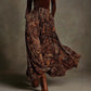Women's Stylish Top & Printed Maxi Skirt 2-Piece Set