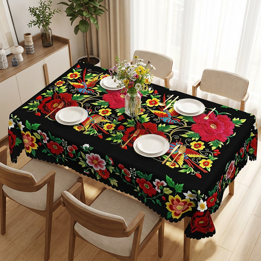 🔥Hot Sale🔥Mexican Floral Tablecloth With Scalloped Edge (60% OFF)