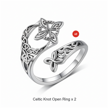 S925 Sterling Silver Celtic Knot Open Ring（50% OFF）