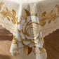 Waterproof Gold Rose Tablecloth