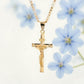 ⏰LAST DAY - BUY 1 GET 1 FREE!✝️Gold-Tone Crucifix Pendant Necklace