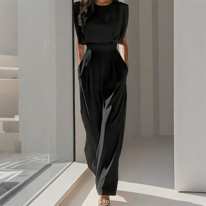 🎁New arrival 50% OFF💥👗 Solid Color Wide-Legged Jumpsuit – Elegant, Comfy & Versatile for Any Occasion 🏖️💼