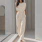🎁New arrival 50% OFF💥👗 Solid Color Wide-Legged Jumpsuit – Elegant, Comfy & Versatile for Any Occasion 🏖️💼