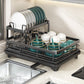 Two-tier dish rack for the kitche
