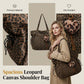 Leopard Print Canvas Shoulder Bag