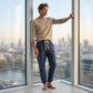 📢📢30% OFF !! ⏰Men's Striped Linen Blend Casual Pants