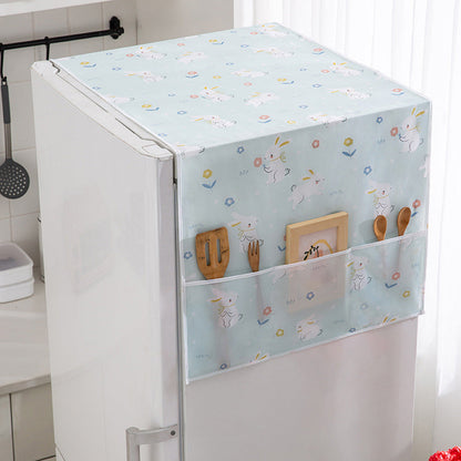 📢📢50% OFF !! ⏰ Fridge Dust Cover with Pockets – Peek-a-Boo Protection for Your Refrigerator ✨