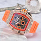 📢📢40% OFF !! ⏰ Luxury Men's Tonneau-Shaped Watch with Rhinestone Embellishment