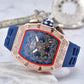 📢📢40% OFF !! ⏰ Luxury Men's Tonneau-Shaped Watch with Rhinestone Embellishment