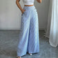 👖40% OFF！✨High-Waist Striped Wide-Leg Trousers