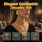 🎁2026 New Arrivals 50% OFF💥Modern Chic Necklace & Earring Set – Gold finish, geometric design & lightweight – perfect for daily elegance or gifting – includes matching pieces for a polished look 💫