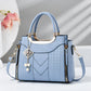 📢📢40% OFF !! ⏰Women's V-Stitched Satchel – Gold Hardware, Multi-Compartment, Top-Handle 🌸