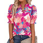 🎁2026 New Arrivals 50% OFF💥Women's Summer Floral Top with Puff Sleeves💐👔