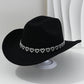 📢📢30% OFF !! ⏰Women's Rhinestone Heart Cowboy Hat Elegant French Jazz Fedora
