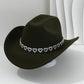 📢📢30% OFF !! ⏰Women's Rhinestone Heart Cowboy Hat Elegant French Jazz Fedora
