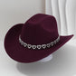 📢📢30% OFF !! ⏰Women's Rhinestone Heart Cowboy Hat Elegant French Jazz Fedora