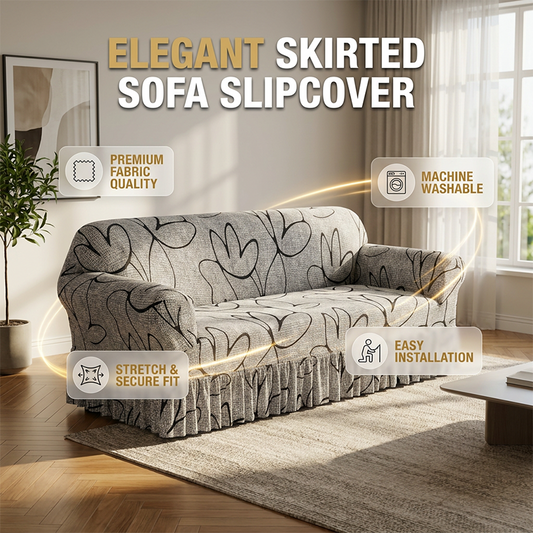📢📢40% OFF !! ⏰High-Stretch Sofa Slipcover – Ruffled Hem & Full Protection