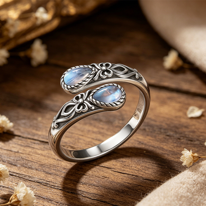 ⏳Buy 1 Get 1 Free⏰Vintage Adjustable Open Ring with Teardrop Glowing Zircon💧💍