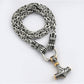 ⚡ 50% OFF NOW! 🔨 Viking Thor Hammer Pendant Necklace – Stainless steel with Byzantine chain – Bold & durable – perfect for daily wear or gifting ✨💪