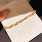 Retro Crossover Twisted Multicolor Zircon Adjustable Bracelet for Women