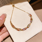 Retro Crossover Twisted Multicolor Zircon Adjustable Bracelet for Women