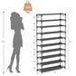 👟 50% OFF! 🏠 10-Tier Shoe Rack – Space-saving, large capacity & side hooks ✨
