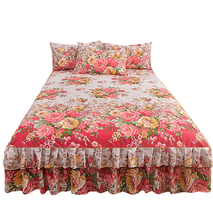 ⏳Limited-time 50% off⏰3-Piece Floral Ruffled Bed Skirt Set🌸🛏️