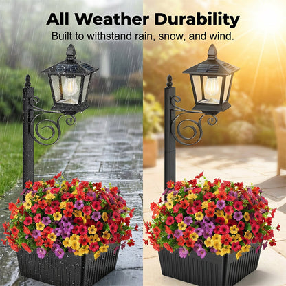 📢📢50% OFF !! ⏰Outdoor Solar Garden Light with Planter Base