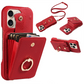 📢📢40% OFF !! ⏰ Crossbody Wallet Phone Case – RFID Blocking, Accordion Card Slot & Detachable Strap – Litchi Pattern PU Leather ✨