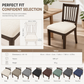 📢📢50% OFF !! ⏰ Stretch Dining Chair Seat Cover – Strapless Elastic Slipcover with Elegant Textured Pattern for Home Dining Room