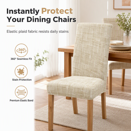 ⏳🔥LIMITED-TIME 50% OFF! ⏰ Stretch Plaid Chair Slipcover, dust & oil resistant, for home & hotel 🪑✨