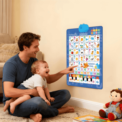 📢📢50% OFF !! ⏰ Bilingual Talking Alphabet Wall Chart – English & Spanish Letters, Interactive Audio Play & Mini Piano – Durable PVC Early Education for Toddlers 📚