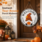 Interchangeable Wooden Gnome Welcome Sign Holiday Hanging Plaque for Christmas and Halloween Wall Decor