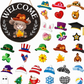 Interchangeable Wooden Gnome Welcome Sign Holiday Hanging Plaque for Christmas and Halloween Wall Decor