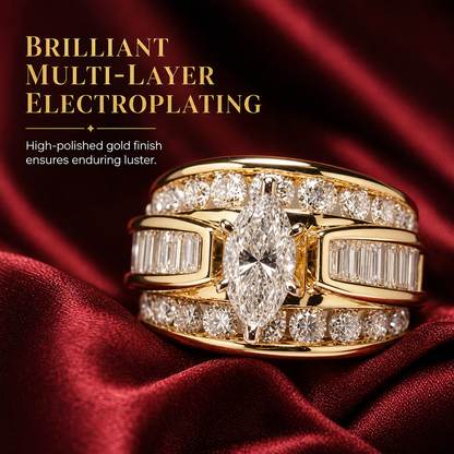 📢📢40% OFF !! ⏰Plated Cubic Zirconia Engagement Ring Fashion Jewelry