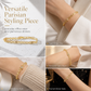 📢📢50% OFF !! ⏰Gold Rhinestone Heart and Square Hollow Rectangular Grid Chain Bracelet