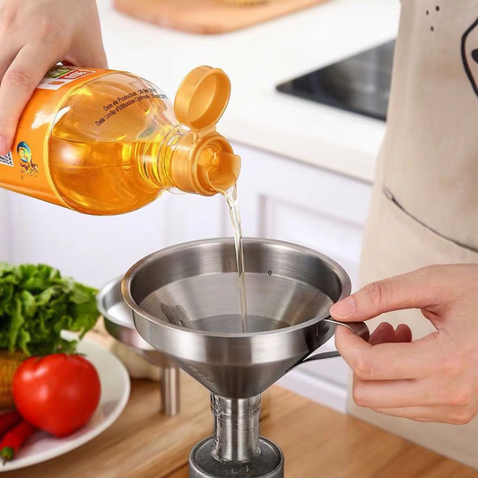 📢📢50% OFF !! ⏰ Stainless Steel Filter Funnel – Kitchen & Lab Multi-Use ✨