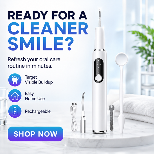 📢📢50% OFF !! ⏰Portable Ultrasonic Teeth Cleaner and Tartar Remover Set